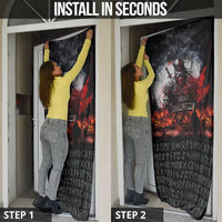 Viking Valhalla Door Cover Norseman and Burning Battlefield - Wonder Print Shop
