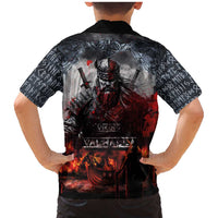 Viking Valhalla Family Matching Mermaid Dress and Hawaiian Shirt Norseman and Burning Battlefield - Wonder Print Shop