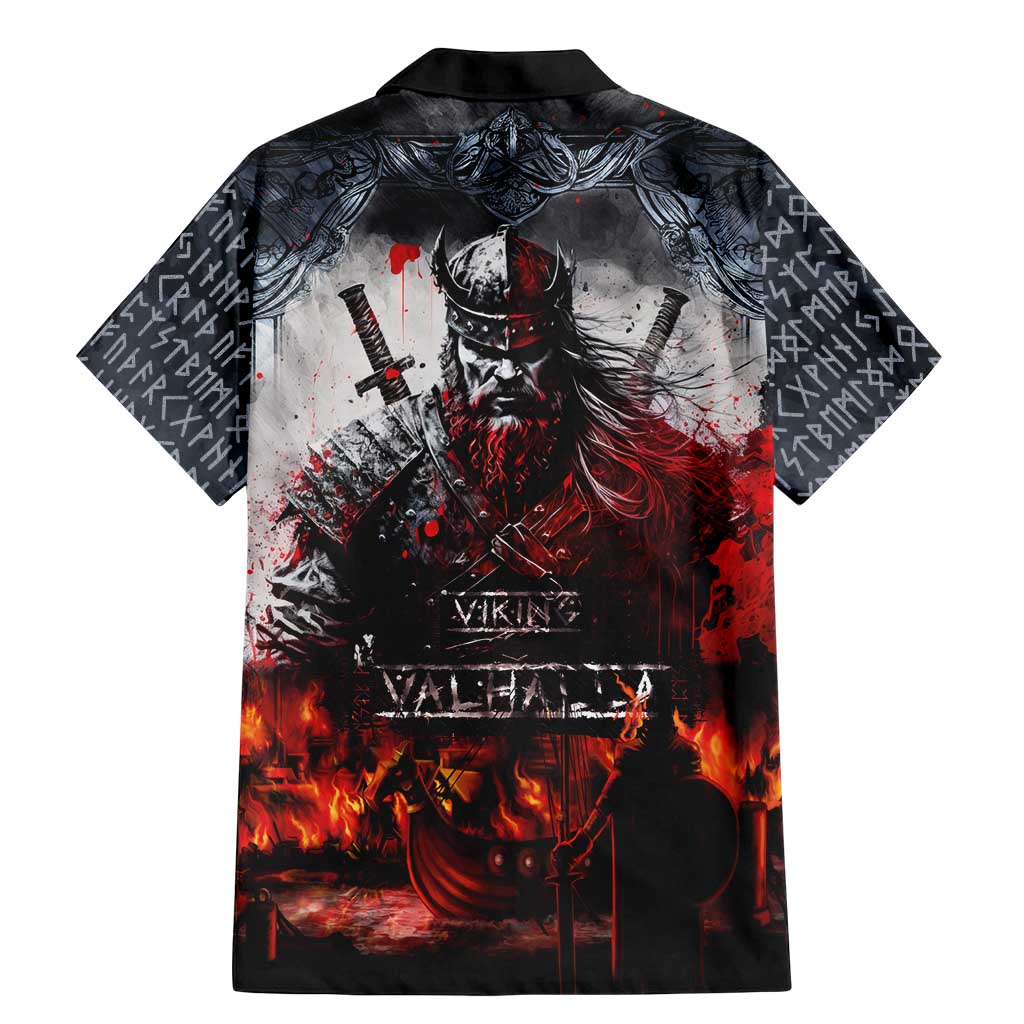 Viking Valhalla Family Matching Mermaid Dress and Hawaiian Shirt Norseman and Burning Battlefield - Wonder Print Shop