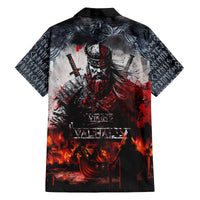 Viking Valhalla Family Matching Off The Shoulder Long Sleeve Dress and Hawaiian Shirt Norseman and Burning Battlefield - Wonder Print Shop
