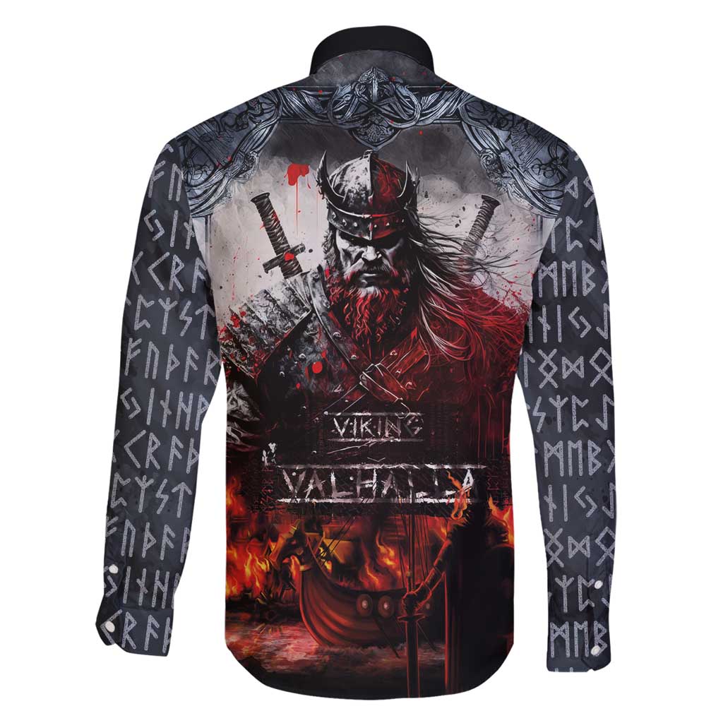 Viking Valhalla Family Matching Off Shoulder Maxi Dress and Hawaiian Shirt Norseman and Burning Battlefield - Wonder Print Shop