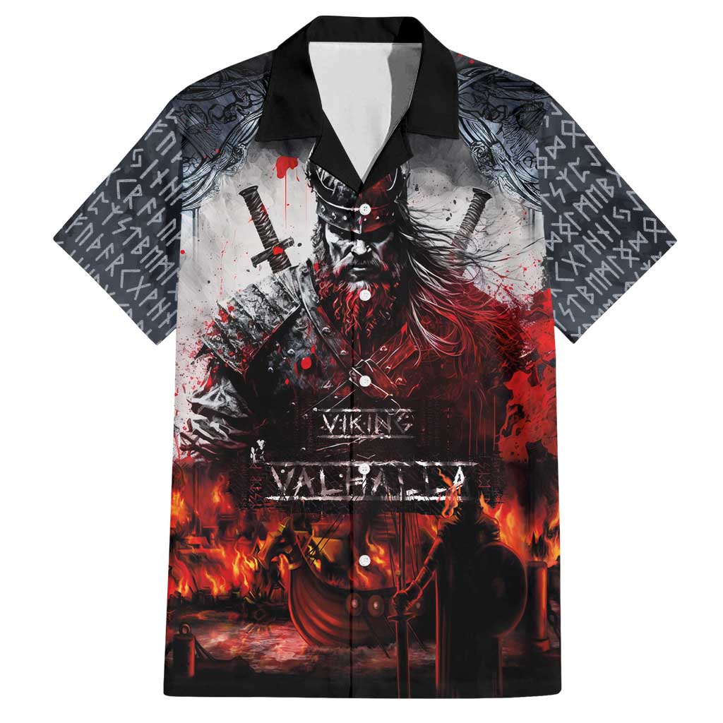 Viking Valhalla Family Matching Puletasi and Hawaiian Shirt Norseman and Burning Battlefield - Wonder Print Shop