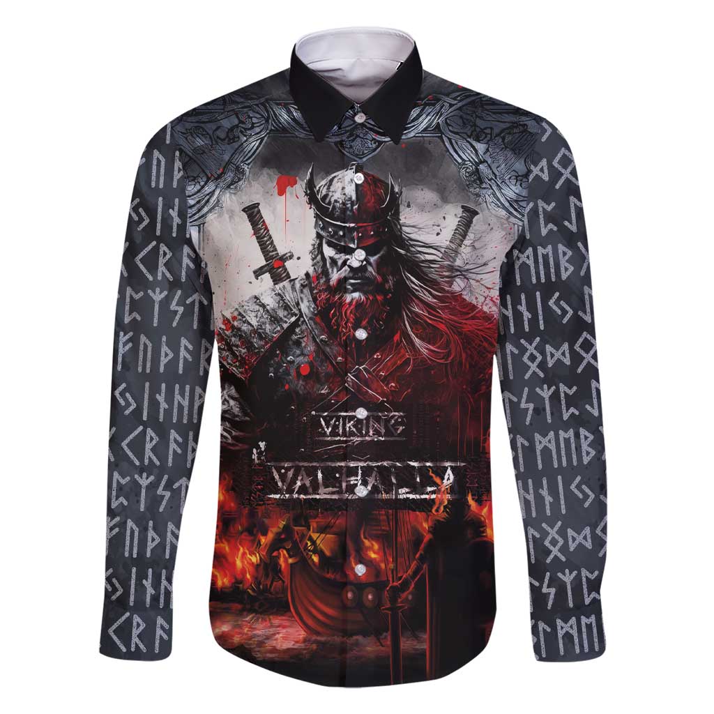 Viking Valhalla Family Matching Short Sleeve Bodycon Dress and Hawaiian Shirt Norseman and Burning Battlefield - Wonder Print Shop