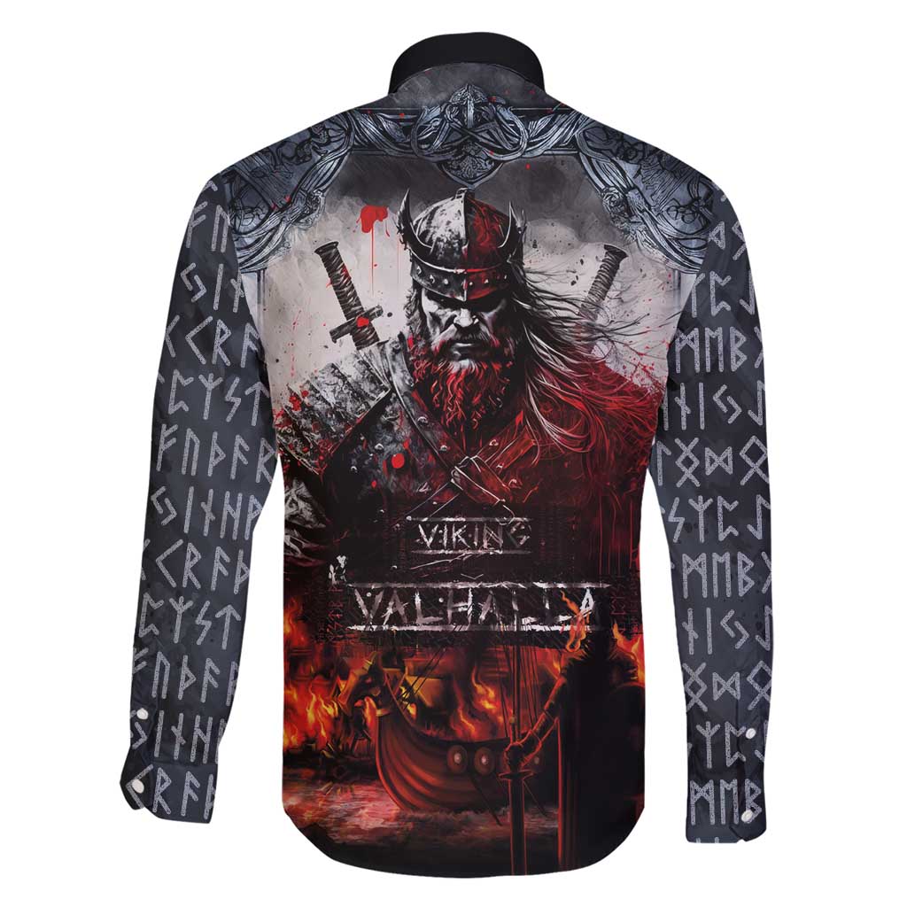 Viking Valhalla Family Matching Short Sleeve Bodycon Dress and Hawaiian Shirt Norseman and Burning Battlefield - Wonder Print Shop