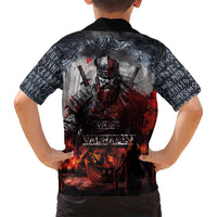 Viking Valhalla Family Matching Summer Maxi Dress and Hawaiian Shirt Norseman and Burning Battlefield - Wonder Print Shop