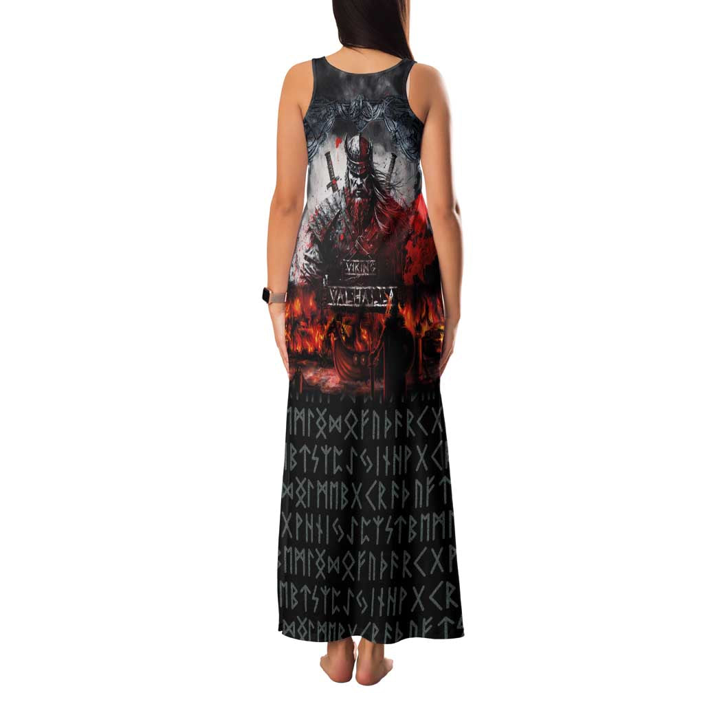 Viking Valhalla Family Matching Tank Maxi Dress and Hawaiian Shirt Norseman and Burning Battlefield - Wonder Print Shop