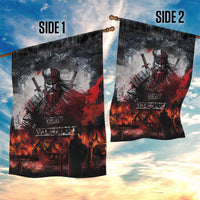 Viking Valhalla Garden Flag Norseman and Burning Battlefield - Wonder Print Shop