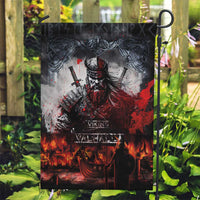 Viking Valhalla Garden Flag Norseman and Burning Battlefield - Wonder Print Shop