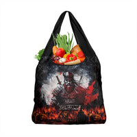 Viking Valhalla Grocery Bag Norseman and Burning Battlefield - Wonder Print Shop