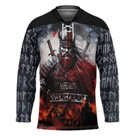 Viking Valhalla Hockey Jersey Norseman and Burning Battlefield - Wonder Print Shop