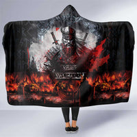 Viking Valhalla Hooded Blanket Norseman and Burning Battlefield - Wonder Print Shop