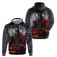 Viking Valhalla Hoodie Norseman and Burning Battlefield - Wonder Print Shop