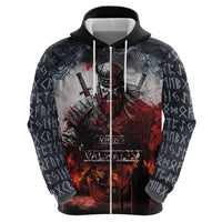 Viking Valhalla Hoodie Norseman and Burning Battlefield - Wonder Print Shop