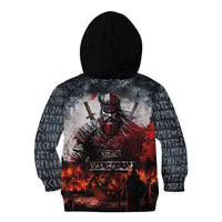 Viking Valhalla Kid Hoodie Norseman and Burning Battlefield - Wonder Print Shop