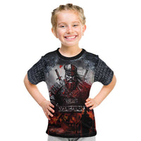 Viking Valhalla Kid T Shirt Norseman and Burning Battlefield - Wonder Print Shop
