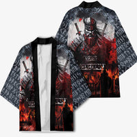 Viking Valhalla Kimono Norseman and Burning Battlefield - Wonder Print Shop