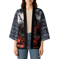 Viking Valhalla Kimono Norseman and Burning Battlefield - Wonder Print Shop