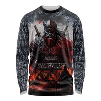 Viking Valhalla Long Sleeve Shirt Norseman and Burning Battlefield - Wonder Print Shop