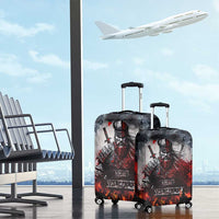 Viking Valhalla Luggage Cover Norseman and Burning Battlefield - Wonder Print Shop
