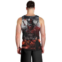 Viking Valhalla Men Tank Top Norseman and Burning Battlefield - Wonder Print Shop