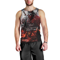 Viking Valhalla Men Tank Top Norseman and Burning Battlefield - Wonder Print Shop
