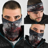 Viking Valhalla Neck Gaiter Norseman and Burning Battlefield - Wonder Print Shop