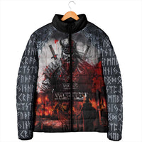 Viking Valhalla Padded Jacket Norseman and Burning Battlefield - Wonder Print Shop