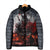 Viking Valhalla Padded Jacket Norseman and Burning Battlefield - Wonder Print Shop