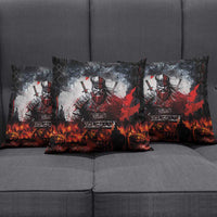 Viking Valhalla Pillow Cover Norseman and Burning Battlefield - Wonder Print Shop