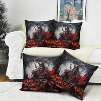 Viking Valhalla Pillow Cover Norseman and Burning Battlefield - Wonder Print Shop