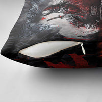 Viking Valhalla Pillow Cover Norseman and Burning Battlefield - Wonder Print Shop
