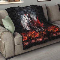 Viking Valhalla Quilt Norseman and Burning Battlefield - Wonder Print Shop