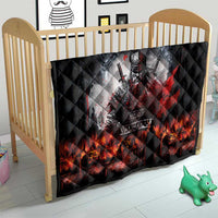 Viking Valhalla Quilt Norseman and Burning Battlefield - Wonder Print Shop