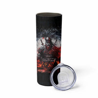 Viking Valhalla Skinny Tumbler Norseman and Burning Battlefield - Wonder Print Shop