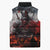 Viking Valhalla Sleeveless Puffer Jacket Norseman and Burning Battlefield - Wonder Print Shop
