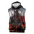 Viking Valhalla Sleeveless Zip Hoodie Norseman and Burning Battlefield - Wonder Print Shop