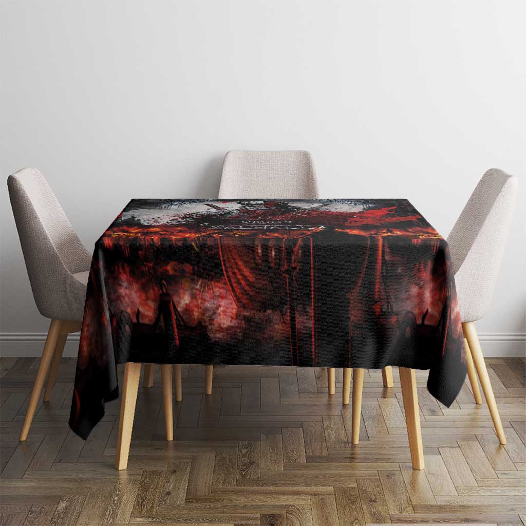 Viking Valhalla Tablecloth Norseman and Burning Battlefield - Wonder Print Shop