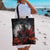 Viking Valhalla Tote Bag Norseman and Burning Battlefield - Wonder Print Shop