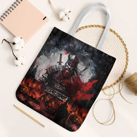 Viking Valhalla Tote Bag Norseman and Burning Battlefield - Wonder Print Shop