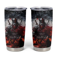 Viking Valhalla Tumbler Cup Norseman and Burning Battlefield - Wonder Print Shop