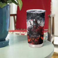 Viking Valhalla Tumbler Cup Norseman and Burning Battlefield - Wonder Print Shop