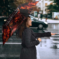 Viking Valhalla Umbrella Norseman and Burning Battlefield - Wonder Print Shop