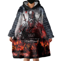 Viking Valhalla Wearable Blanket Hoodie Norseman and Burning Battlefield - Wonder Print Shop