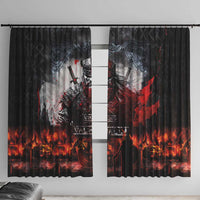 Viking Valhalla Window Curtain Norseman and Burning Battlefield - Wonder Print Shop