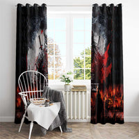 Viking Valhalla Window Curtain Norseman and Burning Battlefield - Wonder Print Shop