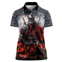 Viking Valhalla Women Polo Shirt Norseman and Burning Battlefield - Wonder Print Shop