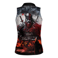 Viking Valhalla Women Sleeveless Polo Shirt Norseman and Burning Battlefield - Wonder Print Shop