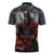 Viking Valhalla Zipper Polo Shirt Norseman and Burning Battlefield - Wonder Print Shop