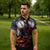 Viking Valhalla Zipper Polo Shirt Norseman and Burning Battlefield - Wonder Print Shop