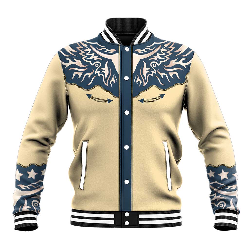 Vintage Western Yoke Shirt Ornament Style Baseball Jacket - Wonder Print Shop